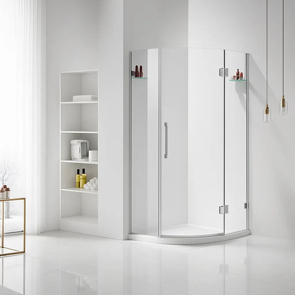 Item: Frameless bypass sliding shower enclosure